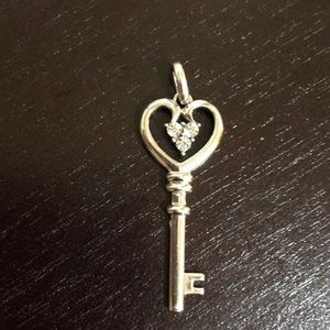 Zales Sterling Silver “Heart” Key Shape Pendant